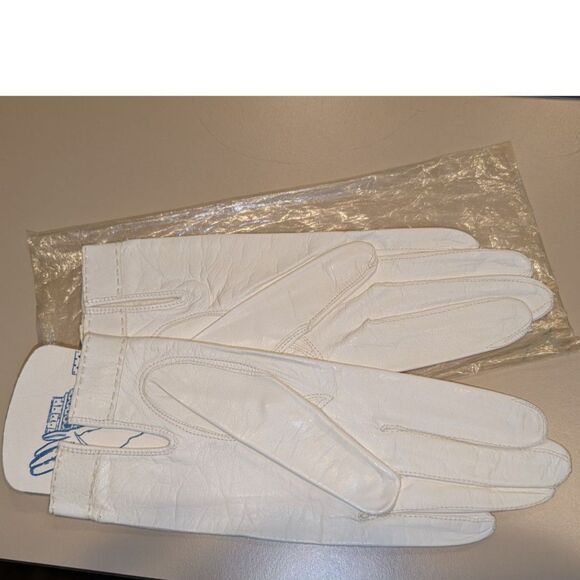 NWT White Kidskin Washable Gloves, size M - Picture 3 of 8